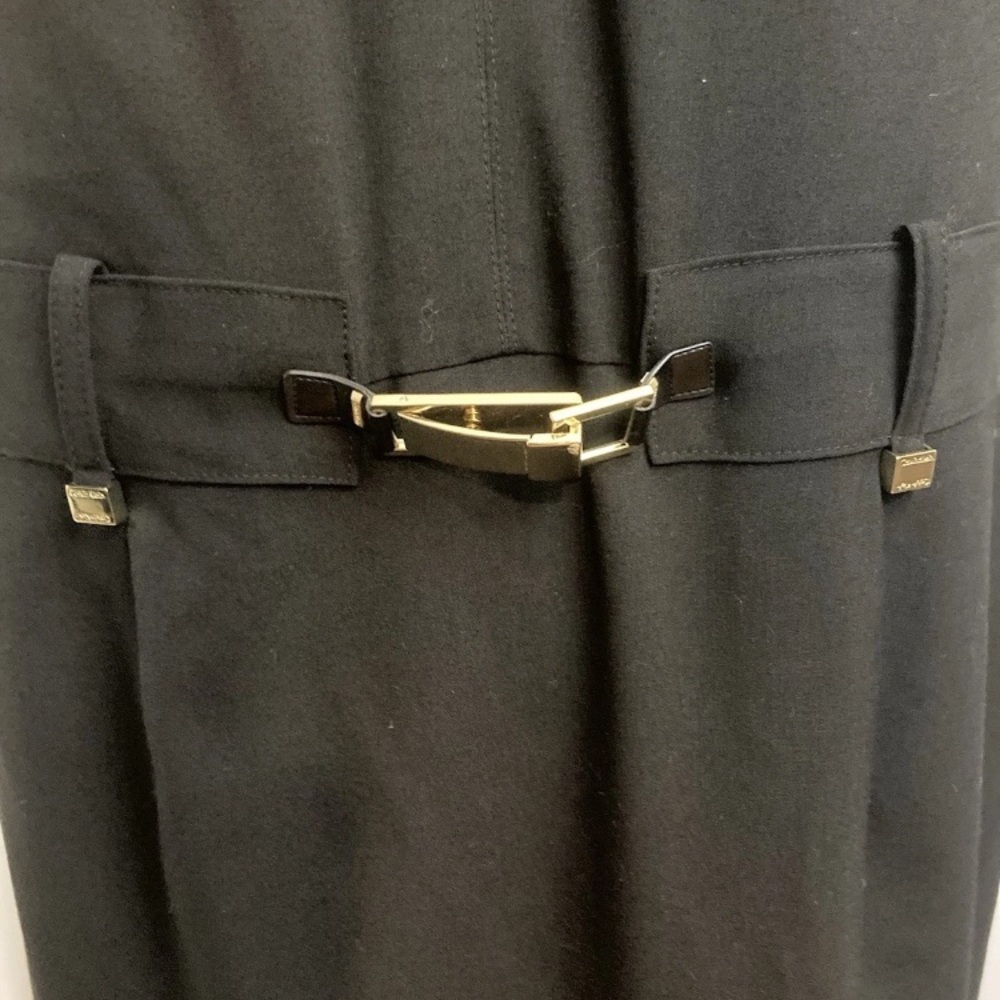 5-10 Calvin Klein Black suiting Dress Goldtone Hardware 16w NWT - Picture 4 of 7